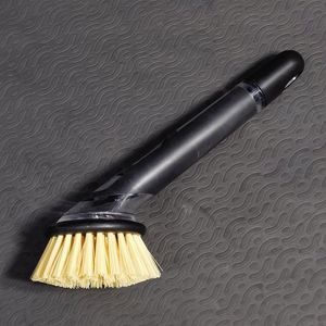 Kitchen Pot Bowl Cleaning Brush Long <b>Handle</b> TPR-PS Material Multifunctional Liquid Oil Hydraulic Cleaning Household Use Model - Product Image 3