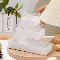 Boîte à macarons en papier avec couvercle transparent, contenant pour desserts français, 1/2/5 unités