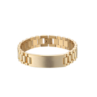 Bracelet personnalisé en acier inoxydable 316L, gravable, avec logo Président, noir, plaqué or 18 carats PVD, bijoux en argent pour hommes et femmes, vente en gros OEM