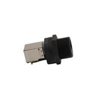 Adaptor Ethernet RJ45 Tahan Air IP67 1 Gbps untuk Pemasangan Panel Depan (Female) dengan Sekrup Pengunci 2 Titik dan Fungsi Shielding
