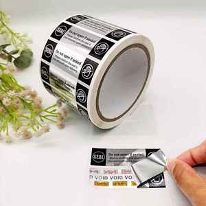 NEW <b>Silver</b> Dual Color Residue VOID OPEN Label Tamper Label Sticker Secure VOID Label for Paper Cardboard Security Sealing - Product Image 3
