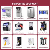 Machine à thé au lait et à bubble tea avec comptoir de bar et armoire réfrigérée pour équipement de préparation de bubble tea