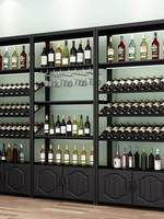 Étagère à vin en fer forgé, présentoir moderne et minimaliste pour bar, supermarché, étagère de séparation noire/marron