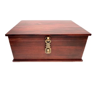 Wooden Keepsake <b>Box</b> Rectangular Solid Wood Covered <b>Storage</b> <b>Box</b> For <b>Photos</b> And Collectibles - Product Image 3