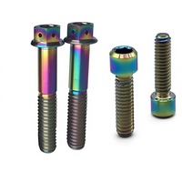 Écrous hexagonaux en titane DIN934 et écrous à bride DIN6923 TA2 TC4 M3-M12, anodisés bleu, or, arc-en-ciel, résistance à la traction de 890 MPa, 40 % plus légers