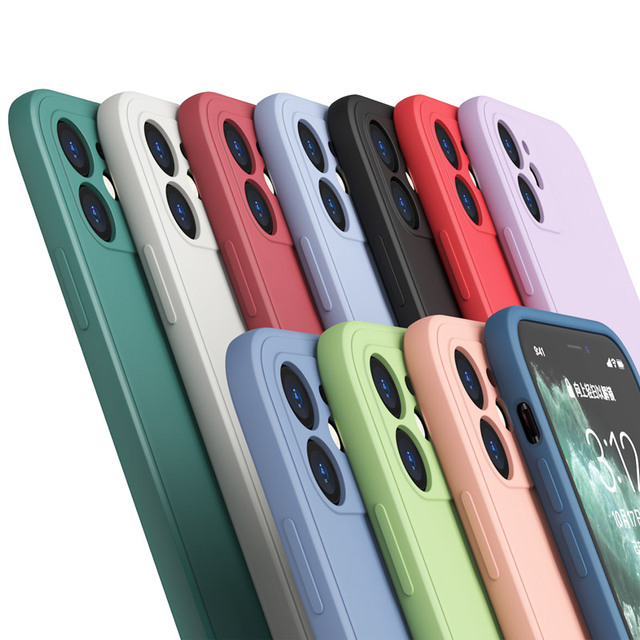 Customize Color Soft TPU Phone Case for iPhone 14 13 12 11 Plus XR XS X 16 15 Pro Max Liquid Silicone Square Back Cover