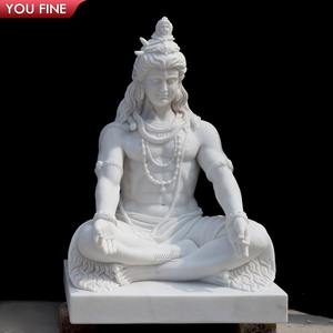 YOUFINE Handgeschnitzte Weiße Marmor Lord Shiva Statue für Außenbereich Tempel Garten Spirituelle Dekoration - Product Image 5