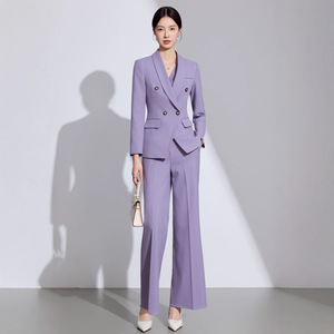 Women's Suit Set Three Quarter Sleeve Black Formal Wear Anti-Wrinkle Worsted Fabric For Leisure Commuting - Product Image 2