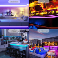 Lampu Strip LED, lampu Strip LED bertenaga baterai tahan air 5050 RGB 1M 2M 3M 4M 5V 6V pencahayaan latar belakang TV