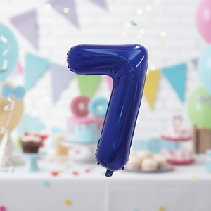 16 \ "บอลลูนฟิล์มอลูมิเนียมสีฟ้า No.7 240ชิ้น /cs สำหรับตกแต่งงานปาร์ตี้ - Product Image 5