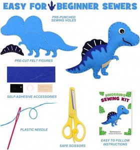 New Design Felt Dinosaur <b>Sewing</b> Kit Kids DIY Crafts Girls Boys Early Educational Toy for Learning <b>Sewing</b> - Product Image 3