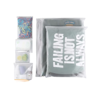 Sac d'emballage en plastique rétractable PE/EVA personnalisé avec logo, pour vêtements de bain, fermeture autocollante, impression en gravure, jetable pour t-shirts