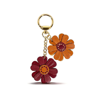 Breloques de sac à fleurs Yy pour femmes, breloques de sac à main, porte-clés en cuir à fleurs, accessoires de porte-clés esthétiques rétro