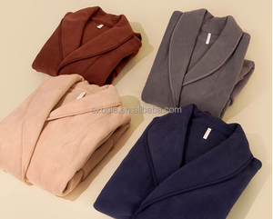 Bata de Baño de Forro <span class=keywords><strong>Polar</strong></span> Térmico Informal de Color Sólido, Precio Económico de Fábrica en China, Disponible en Existencia, Ropa de Dormir para <span class=keywords><strong>Mujer</strong></span>, Primavera, Otoño, Invierno - Product Image 5