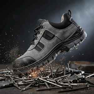 Chaussures de sécurité en cuir pour hommes de qualité supérieure, semelle antidérapante pour applications industrielles et d'atelier, disponibles en grande quantité - Product Image 1