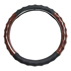 Protection de volant de voiture en grain de bois, housse de volant universelle, anneau en cuir écologique, accessoire automobile - Product Image 6