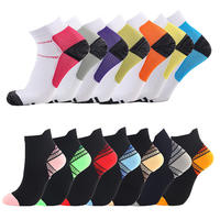 Chaussettes de compression fines et élastiques personnalisées en nylon/spandex à séchage rapide pour hommes et femmes - Course à pied, badminton, sports