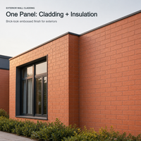 Panneau d'isolation murale extérieure moderne en polyuréthane, isolant thermique, décoratif, perforé, ignifuge et intégré