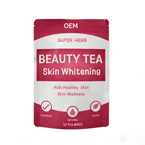 Thé de beauté aux super herbes OEM, mélange d'herbes blanchissantes pour la peau, biologique, végétalien, naturel, 20 sachets de thé en boîte pour le bien-être de la peau - Product Image 1