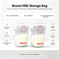 Sacs de conservation du lait maternel personnalisés sans BPA, qualité alimentaire, étanches, en plastique, pour congélation du lait maternel, sacs d'emballage pour la conservation des liquides