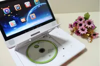 Inveer benzersiz tasarım, dil ile yinelenen ve monitör, araç DVD oynatıcı 10 inç döner LCD HD panel taşınabilir DVD oynatıcı