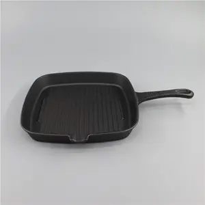 韩国热卖预调味铸铁不粘方形烧烤烤盘煎锅煎锅