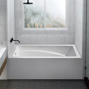 现代浴室浴缸水槽防滑花纹白色亚克力浴缸