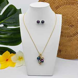 Ensembles de bijoux hawaïens en gros costom alliage plaqué or 18 carats collier de mode bijoux de déclaration - Product Image 6