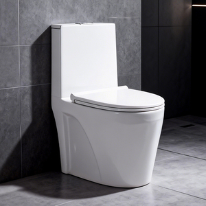 <span class=keywords><strong>Inodoro</strong></span> de cerámica moderno de una pieza con doble descarga, montado en el suelo, con sifón en S para baño - Product Image 1