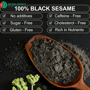 Poudre de <span class=keywords><strong>sésame</strong></span> <span class=keywords><strong>noir</strong></span> pur certifiée Halal Herbspirit, faible en gras, sans OGM, soluble instantanément, farine de <span class=keywords><strong>sésame</strong></span> <span class=keywords><strong>noir</strong></span> - Product Image 2