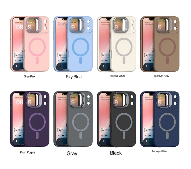 Leyi Magnetic Silicone Mobile Cover Camera Frame Holder Phone Case for iPhone 17 Pro Max Cases with Frosting Special Craft