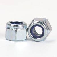 Écrou de blocage hexagonal épais en acier au carbone DIN 982 Grade 8 avec insert non métallique, zingué bleu-blanc, pour applications anti-vibrations