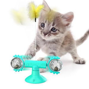 2020 new design Hot Sale Cat Toy silly cat wind mill grinding record player ball toy - Product Image 4