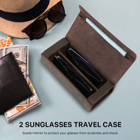 Étui à lunettes de luxe personnalisable en cuir véritable, emballage pour lunettes de soleil, pochette portable pour lunettes, design avec logo