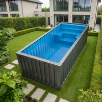 Piscine conteneur maritime en PRV de 20 pieds, résistante à la corrosion et portable, pour village de glamping côtier