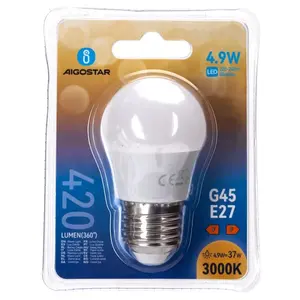 Lampadina LED G45 E27 4.9W, a risparmio energetico, lunga durata, ideale per illuminazione decorativa e uso domestico. - Product Image 2