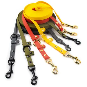 Tali anjing PVC modis mewah warna kustom tali anjing PVC awet tahan air tali anjing untuk latihan jalan