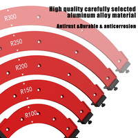 Imbot DIY Precision R100-R300 Gabarit d'angle en alliage d'aluminium rouge pour le travail du bois, pour coupes intérieures/extérieures et grands arcs arrondis