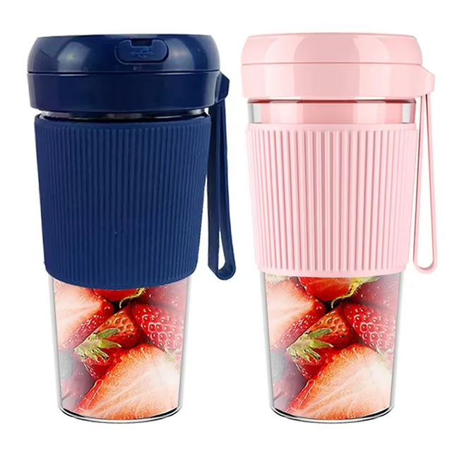 USB Rechargeable Portable Handheld Juicer Blender with 6 Stainless Steel Blades 500ml Capacity Electric for Outdoor Use
