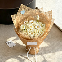 Papier d'emballage en fibre fine, papier de soie en polyester semi-transparent, emballage cadeau pour fleurs, vente en gros pour fleuristes
