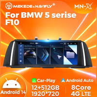 Navifly 6 128G Autoradio pour BMW Série 5 F10 NBT CIC Android 14 Car Play Auto Car Screen Audio With BT GPS DSP