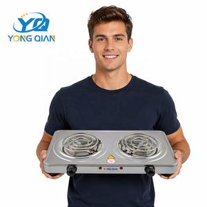 YONGQIAN Enerji Tasarruflu 2000W Paslanmaz Çelik Çift Elektrikli Ocak 150mm Çiftli Ocak Kompakt Tezgah Üstü Ocak - Product Image 2