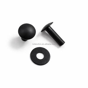 Rivets creux noirs mats de 10 mm avec tige de 14 mm, rivets robustes pour sacs tactiques, sangles MOLLE et quincaillerie - Product Image 1