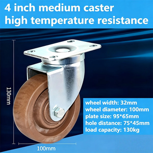 Ruedas Industriales Resistentes a Altas Temperaturas, de 3, 4 y 5 Pulgadas, con Placa Giratoria de 280 Grados - Product Image 6