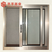 Fenêtre coulissante en aluminium insonorisée équipée d'un moustiquaire à mailles fines pour la rénovation des chambres d'appartement
