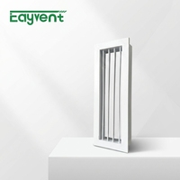Grille d'aération en aluminium monocouche à lamelles réglables pour plafond et mur, pour l'admission et la sortie d'air des systèmes CVC