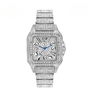 Bracelet en acier tendance à grand cadran numérique entièrement automatique <span class=keywords><strong>Montre</strong></span> élégante pour <span class=keywords><strong>femme</strong></span> sertie de diamants simple - Product Image 2