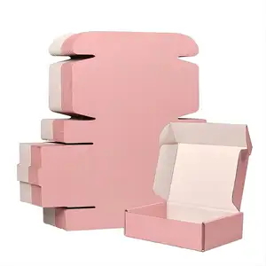 Caja de papel corrugado de cartón para el cuidado de la piel/maquillaje de marca Rosa impresa reutilizable personalizada para embalaje