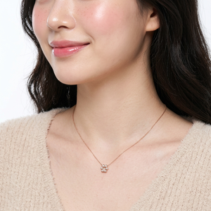 New Arrival Elegant Paw Print Design Series Fine Jewelry 18K <b>Solid</b> <b>Gold</b> Natural Diamond <b>Pendant</b> Necklace Birthday Gift For Girl - Product Image 5