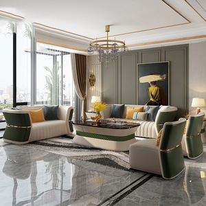 Hiện đại sang trọng da tổng hợp sofa cắt tối giản phím đàn piano thiết kế cao cấp ngoại quan Lớp trên cùng cho phòng khách - Product Image 2